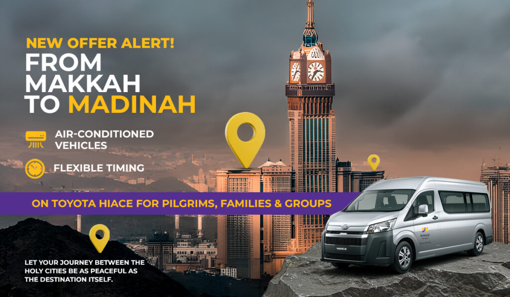 Makkah to Madinah – Intercity Transfer by Toyota Hiace